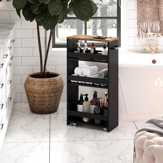 TEAMIX 4 Tier Slim Storage Cart - Image 6