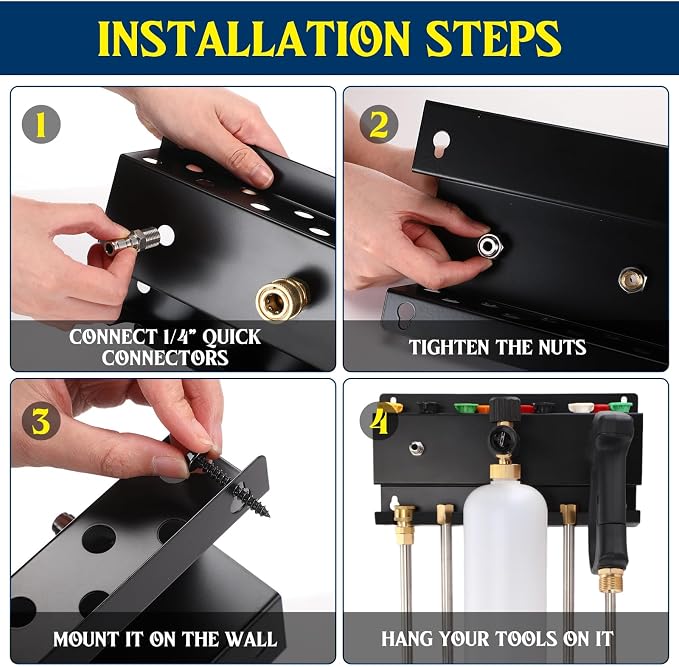 Pressure Washer Gun Holder, Wall Mount Foam Cannon Holder, Car Wash Accessories - Image 6