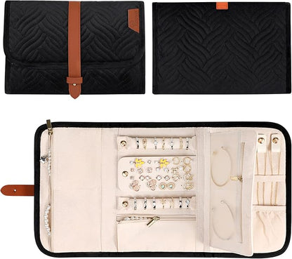 Voova Travel Jewelry Holder Organizer Case, Large Jewelry Storage Bag by Voova
