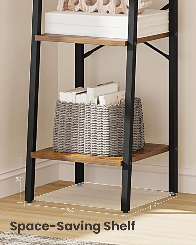 Hzuaneri Ladder Shelf, Freestanding Corner Storage Shelf | Bookcase - Image 7