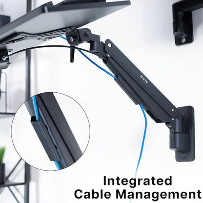 VIVO Sit-Stand 24 Inch Pneumatic Spring Keyboard and Mouse Tray Wall Mount - Image 9