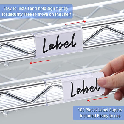 200 Pcs Plastic Wire Shelf Label Holders - Image 4
