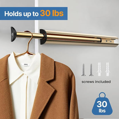 Valet Rod 14-Inch，Tenovel Pull-Out Closet Clothes Rust-Free Closet Hanging - Image 3