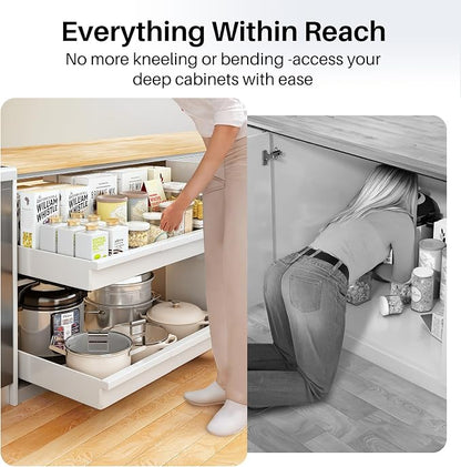 Pull out Cabinet Organizer, Adjustable Full-Extension Adhesive Roll out Shelves - Image 8