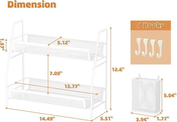 VITVITI 2-Tier Bathroom Organizer Countertop, Metal Wire Mesh Bathroom Counter - Image 5
