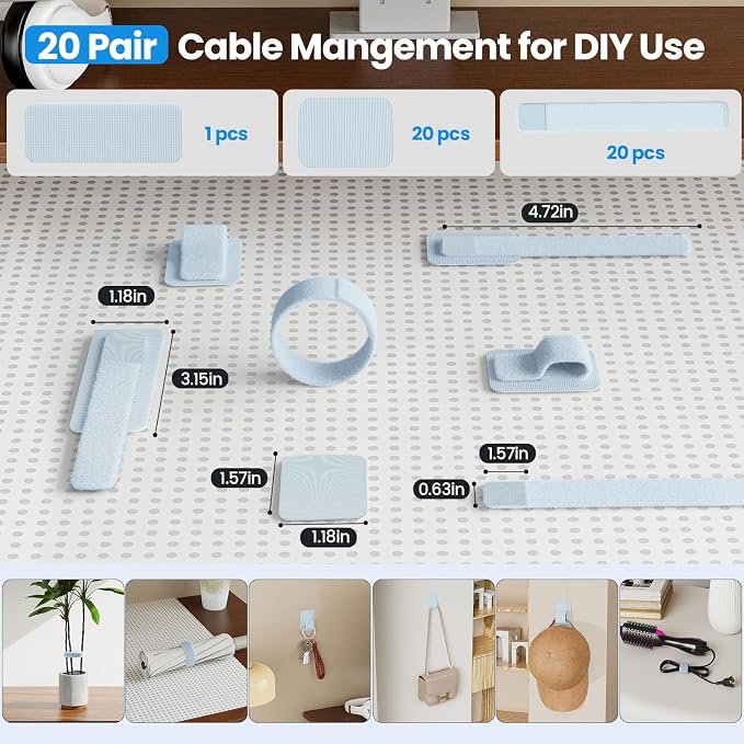 Cable Management Under Desk, 【Up to 15 Cord】【Enhanced Wire Holder】 Reusable - Image 7
