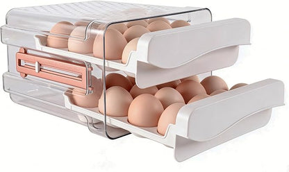Sooyee Egg Holder for Fridge, 2 Drawers 32 Eggs Organizer for Refrigerator by Sooyee