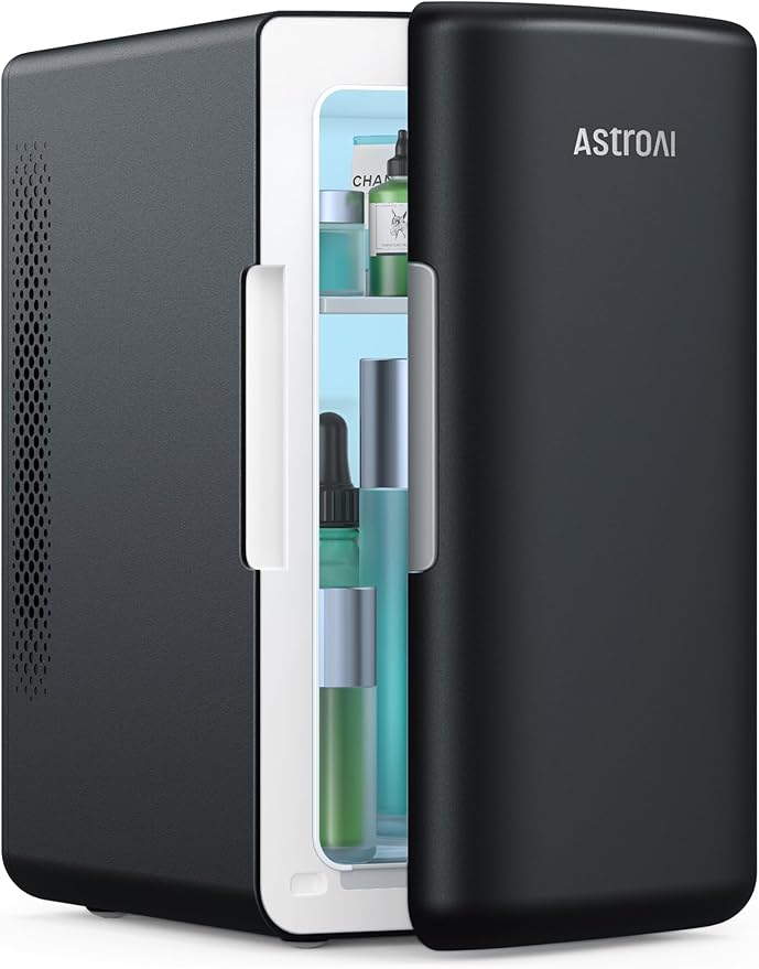 AstroAI Mini Fridge 2.0 Gen, 6 Liter/8 Cans Makeup Skincare Fridge 110V AC/ 12V by AstroAI