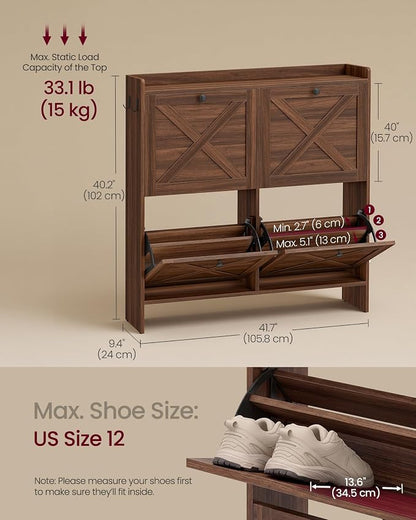 VASAGLE Shoe Storage Cabinet Organizer - Image 2
