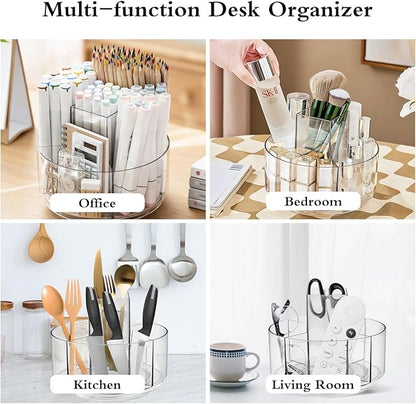 JIKIOU Acrylic Pen Holder, 360-Degree Rotating Pen Holder - Image 3