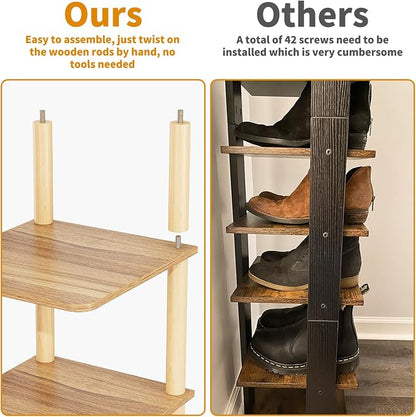LUCKNOCK Vertical Shoe Rack, 8-Tier Tall Narrow Shoe Organizer - Image 7
