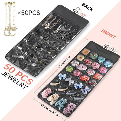 FOREGOER Hanging Jewelry Organizer Double Sided 43 Pockets Large Necklace - Image 6
