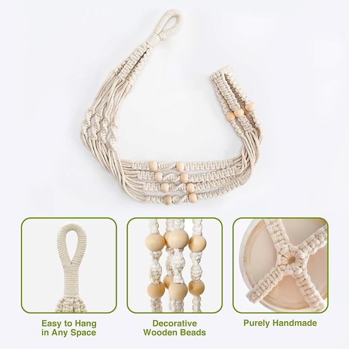 LEWESU Macrame Plant Hanger Indoor Set of 4 - Image 7