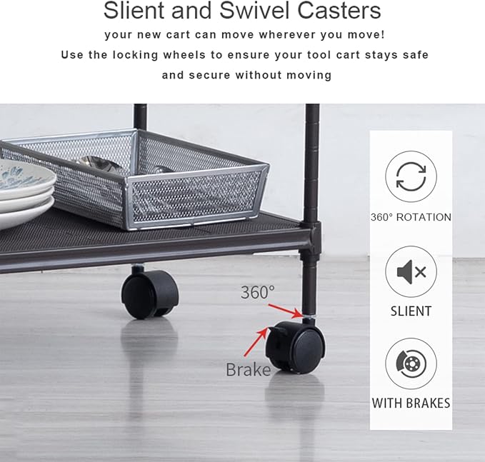 OVICAR 4-Tier Wire Storage Shelves, Adjustable Shelving Units - Image 7