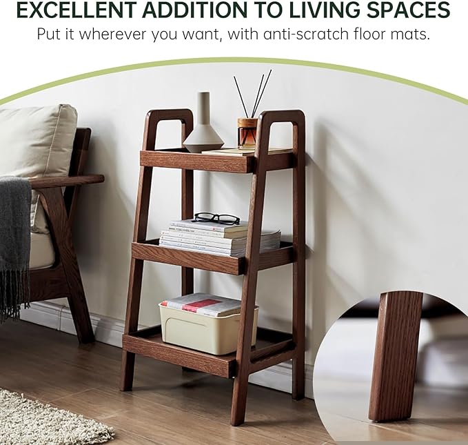 100% Solid Oak 3 Tier Ladder Shelf - Image 3