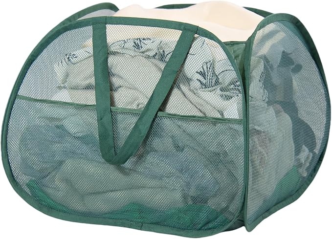 Collapsible Laundry Basket, 90L Mesh Pop-up Hamper by HEDONLEE