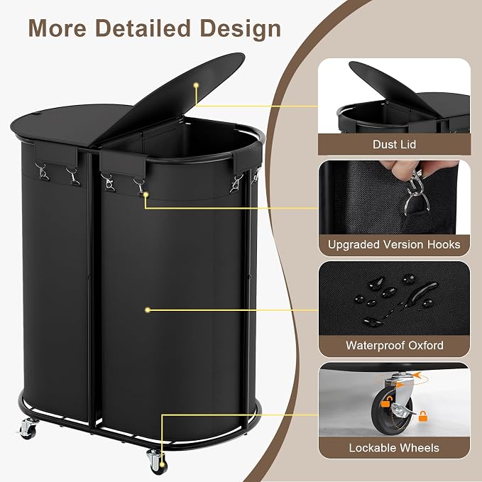 200L Double Laundry Hamper - Image 5