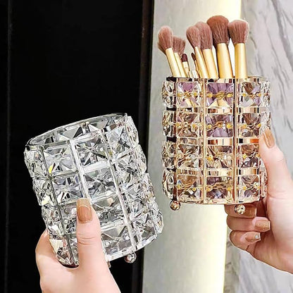 Golden Crystal Makeup Brushes Holder Organizer - Image 9
