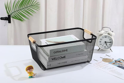 AJIODA Metal Mesh Steel Basket, Large Wire Storage Organizer Basket - Image 6