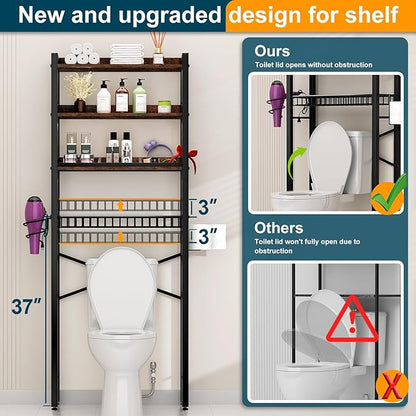 Over The Toilet Storage Cabinet, 4 Tier Bathroom Organizers and Storage - Image 2