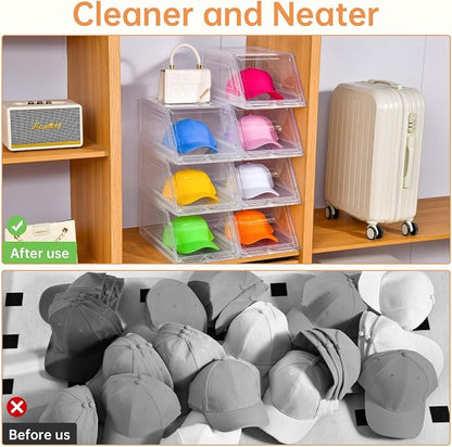4 Pack Hat Organizer for Baseball Caps, Large Clear Cap Organizer - Image 5