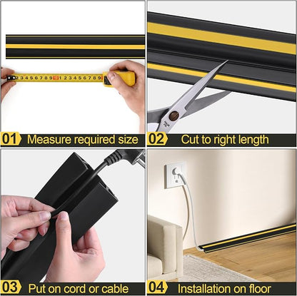 MYFAMIREA 10FT Floor Cord Cover Heavy Duty Cable Cover Protector - Image 5