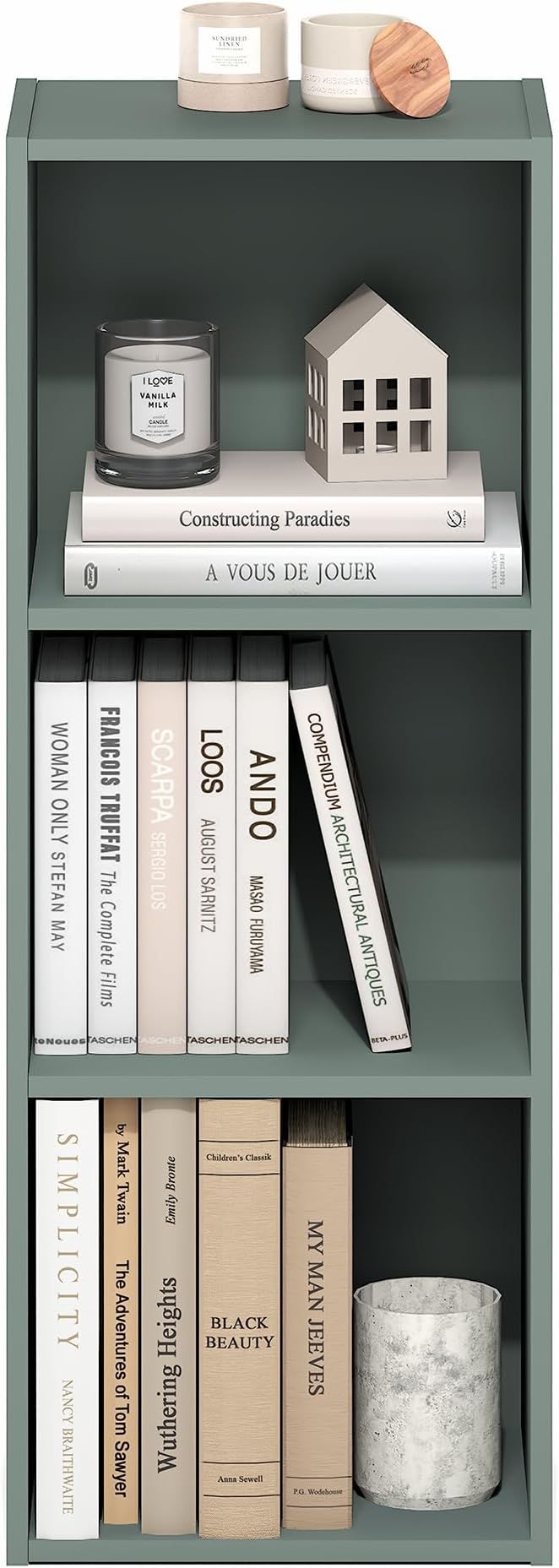 Furinno LUDER Book Shelf, 3-Cube Bookshelf, 9.3" x 12" x 31.5", - Image 4
