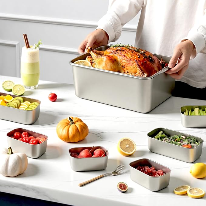 8 PCS Large Stainless Steel Food Storage Containers - Image 7