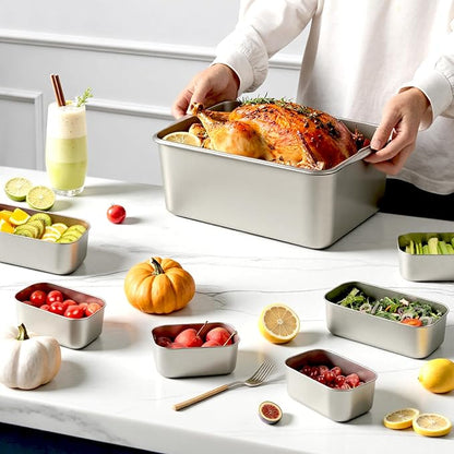 8 PCS Large Stainless Steel Food Storage Containers - Image 7