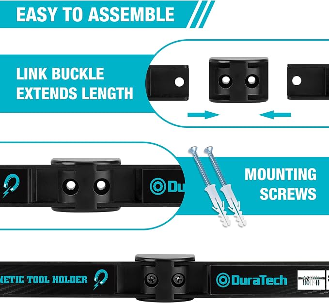 DURATECH 4 Pack 12" Magnetic Tool Holder Strip, Heavy Duty Magnetic Tool Bar - Image 3