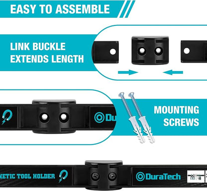 DURATECH 4 Pack 12" Magnetic Tool Holder Strip, Heavy Duty Magnetic Tool Bar - Image 3