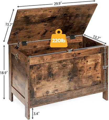 HOOBRO Toy Box, Retro Wooden Look Storage Chest - Image 3