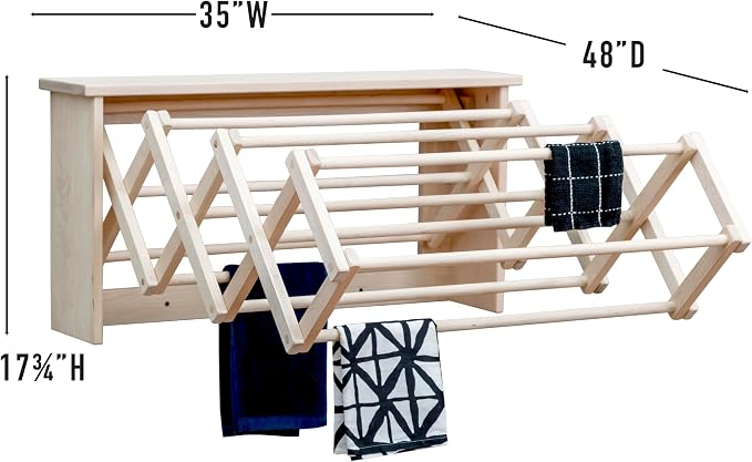 Pennsylvania Woodworks Extra Large Wall Clothes Drying Rack ~ Heavy Duty Solid - Image 9