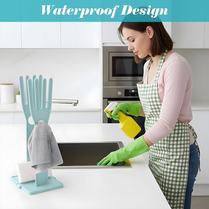 2 Pcs Kitchen Glove Holder, Kitchen Glove Stand Holder Plastic Glover Drying - Image 3