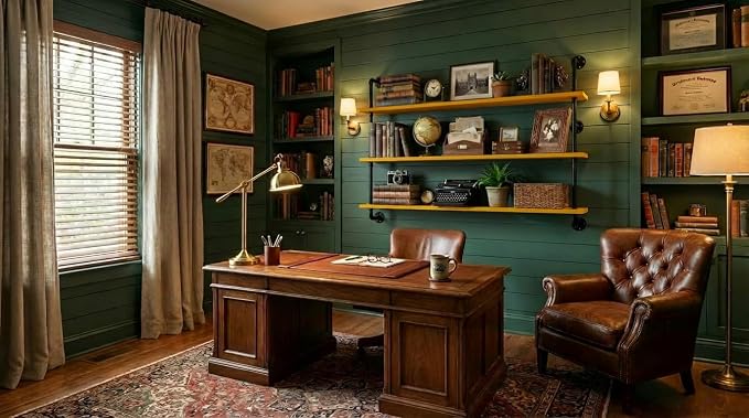 HDDFER Industrial Pipe Shelving Shelf Rustic Wood Wall Shelves Industrial - Image 5