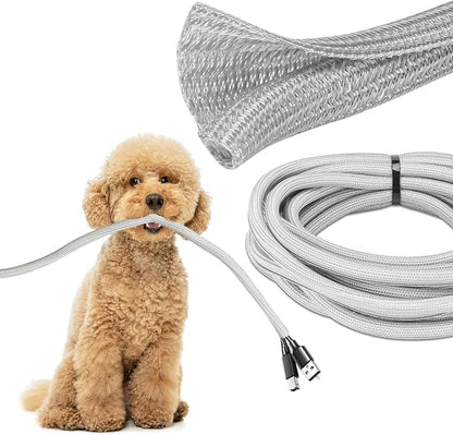JOTO 26 Feet Cable Management Sleeve -Grey | Cord Organizer System by JOTO