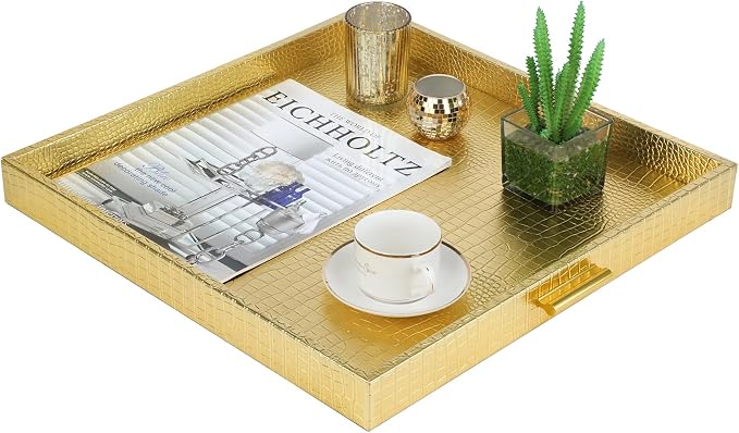 HofferRuffer Elegant Decorative Serving Tray, Coffee Table Serve Tea, Coffee or - Image 4