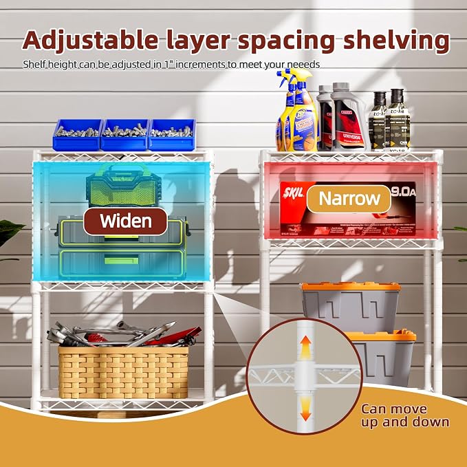 SINGAYE 3 Small Wire Shelves Kitchen Pantry Close Home Organizers and Storage - Image 7