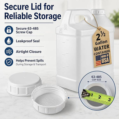 kitchentoolz 4‑Pack 2.5 Gallon Water Jugs – HDPE Water Containers - Image 4