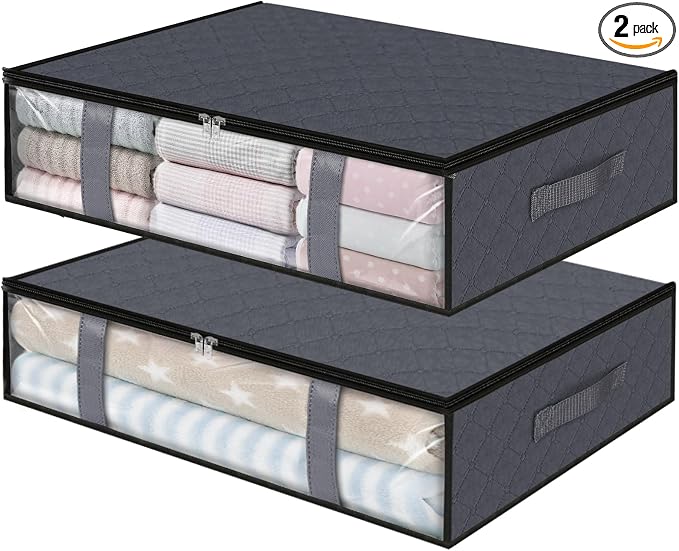 StorageRight Under Bed Storage Bags 2 Pack, 40L Large Clothes & Comforter by StorageRight