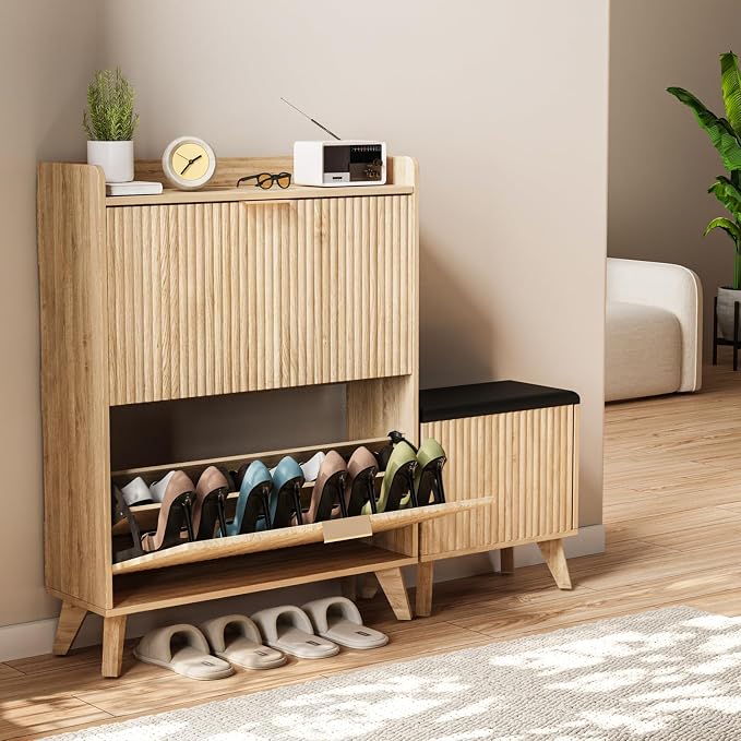 Fluted Shoe Cabinet Storage - Image 6