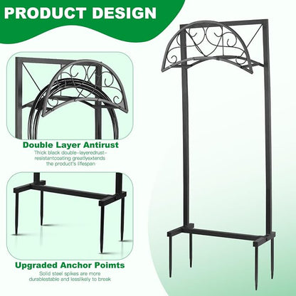 Garden Hose Holder Stand, Heavy Duty Freestanding Metal Hose Hanger Rack - Image 2