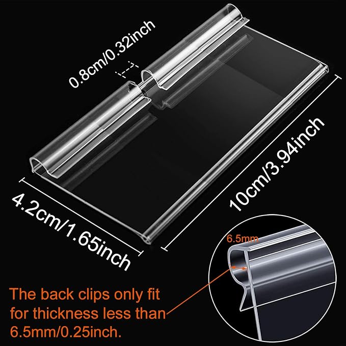 50PCS Basket Bin Labels Clip On, ChanQnTon Clear Plastic Label Holders - Image 2
