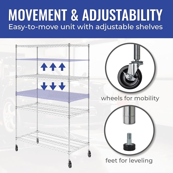 SafeRacks - NSF Certified Storage Shelves, Heavy Duty Steel Wire Unit - Image 5