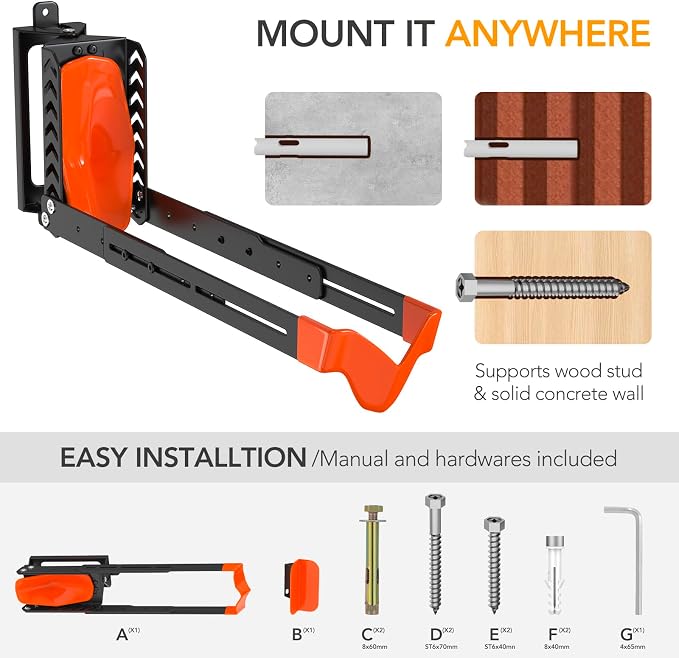 Swivel Bike Rack Wall Mount, Bike Hangers - Image 5