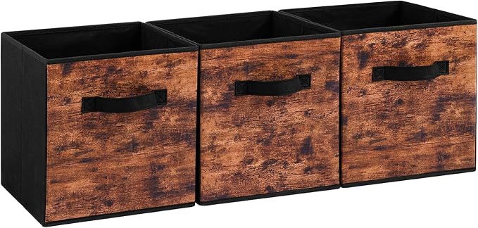 Stero Fabric Storage Cubes, 3 Pack Foldable Storage Bins by Stero