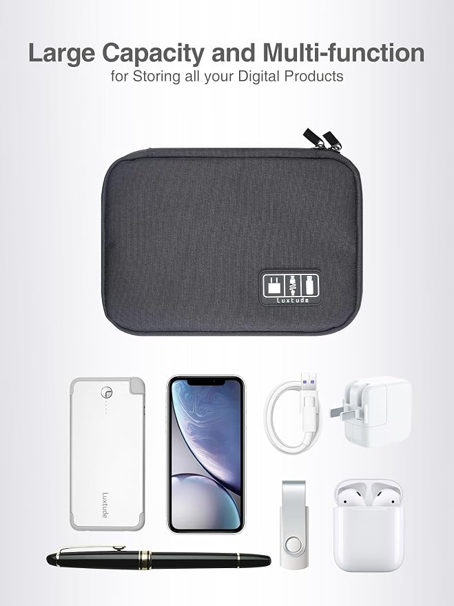 Luxtude Travel Cable Organizer Bag, Flat Cord Organizer Bag, Portable - Image 6