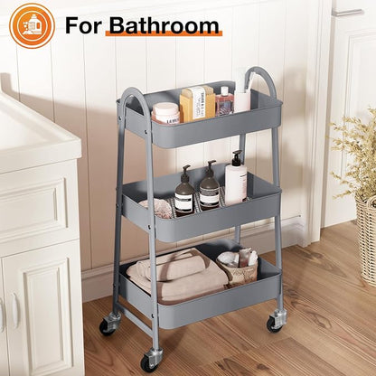 NEWBULIG 3-Tier Metal Rolling Cart - Image 5