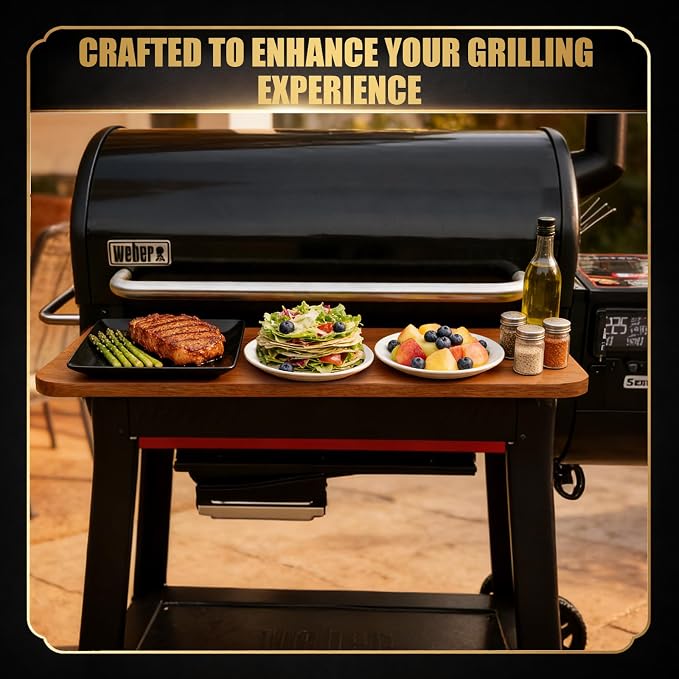 QuliMetal Foldable Front Shelf for Weber Searwood XL 600/Smoque XL, 34.80" - Image 5