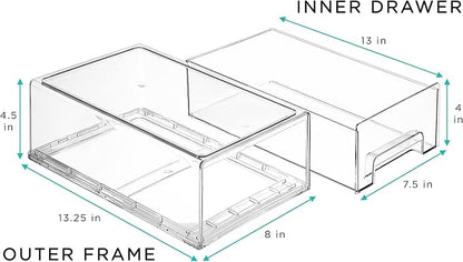 Sorbus Medium Clear Storage Drawers – Stackable Organizer Drawers - Image 4